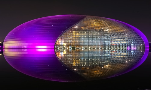 国家大剧院-夜景-光影-风景-电脑传图 图片素材