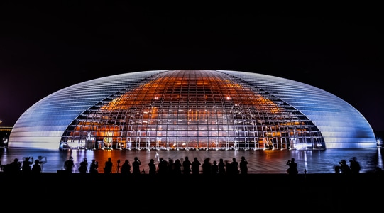 国家大剧院-北京-城市色彩-夜色-夜景 图片素材