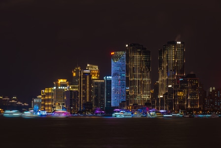 城市色彩-上海-外滩-夜景-慢门 图片素材