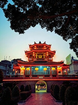 揭阳-黄昏-风景-夜景-进贤门 图片素材