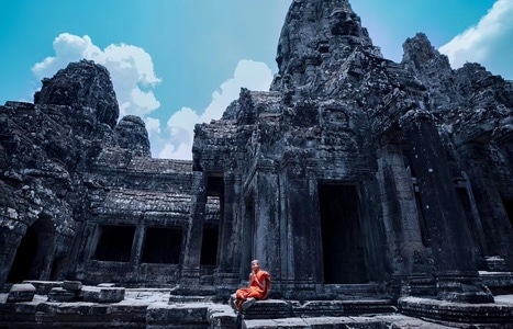 我的2019-吴哥窟-柬埔寨-和尚-古建 图片素材