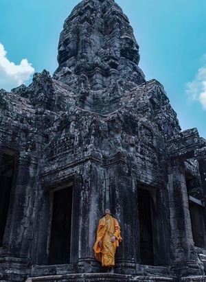 我的2019-吴哥窟-柬埔寨-和尚-古建 图片素材