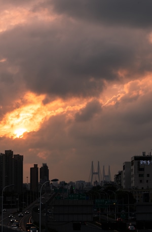 晚霞-风景-城市-城市风光-晚霞 图片素材