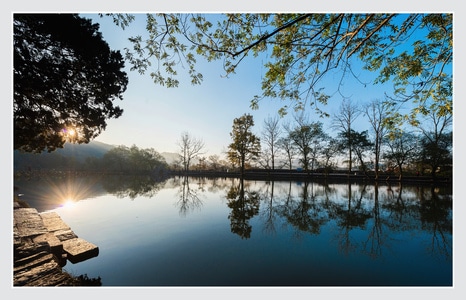 光影-早秋-风景-湖-湖泊 图片素材