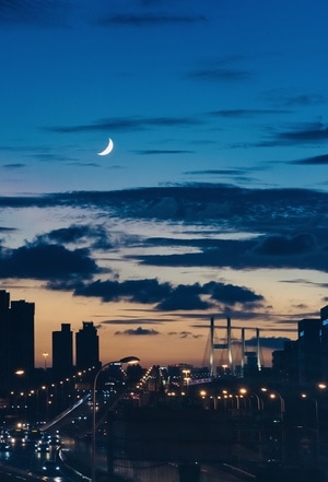 南浦-夜色-城市-城市风光-云 图片素材
