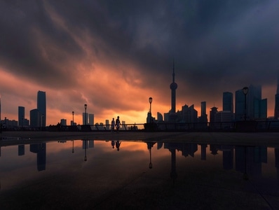 魔都-日出-早晨-建筑-高楼 图片素材