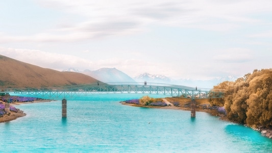 旅游-景色-新西兰-蒂卡波湖-桥 图片素材