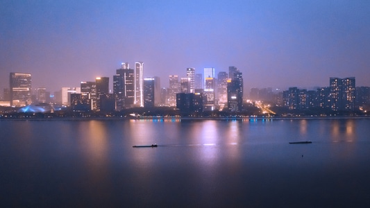 杭州市-建筑-地标-城市天际线-低调 图片素材