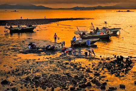 城市色彩-观海-景区开放点-大海-海陵岛大角湾 图片素材