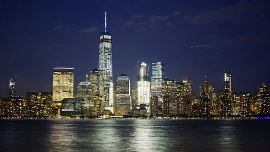 原创-美国-纽约-曼哈顿-灯火 图片素材