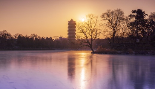 你好2020-自然风光-人在旅途-行走-北京大学 图片素材