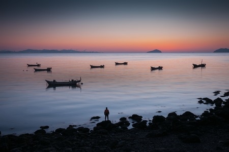 大连-黎明-海景-日出-海 图片素材