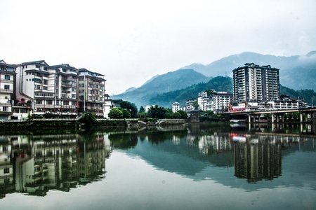 春天-县城-风景-城市-建筑 图片素材