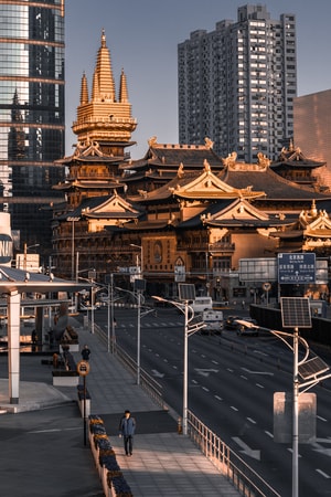楼房-太阳-上海-城市-建筑 图片素材