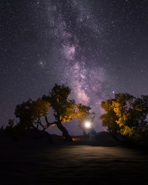 秋天-风光-沙漠-星空-天空 图片素材