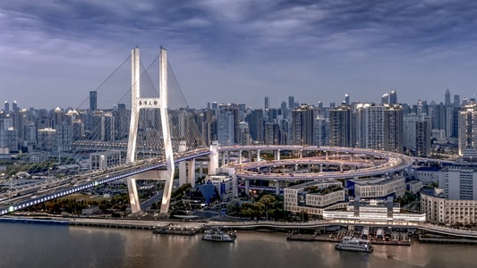 大桥-城市夜景-航拍-勒是雾都-南浦大桥 图片素材