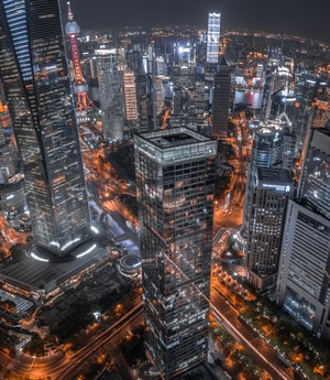 陆家嘴-夜景-航拍-城市-城市风光 图片素材