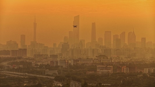 广州-我的2019-城市-黄昏🌆-雾霾 图片素材