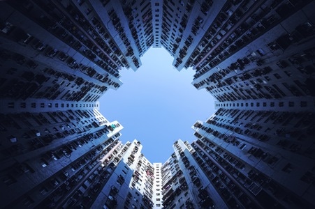 蓝-城市-光影-建筑外部-建筑 图片素材