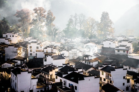 你好秋天-旅拍-婺源-徽派-村落 图片素材