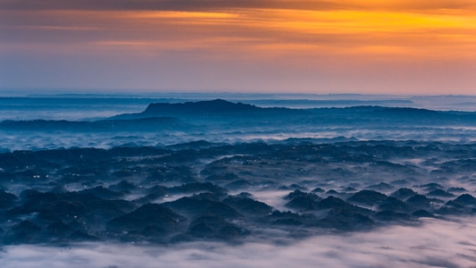 自然-风光-清早-黎明-云雾 图片素材