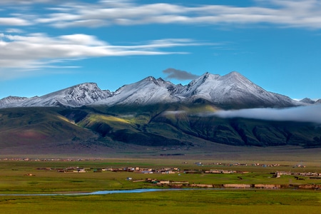 旅拍-蓝天白云-高原-西藏-雪山 图片素材