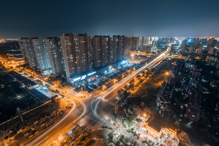 城市-西安-爬楼-夜景-咸阳 图片素材