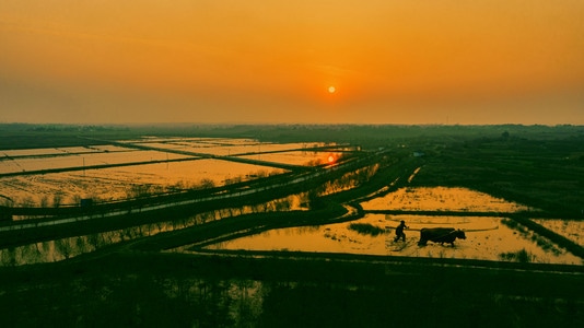 你好2020-湖-夕阳-自然风光-自然 图片素材