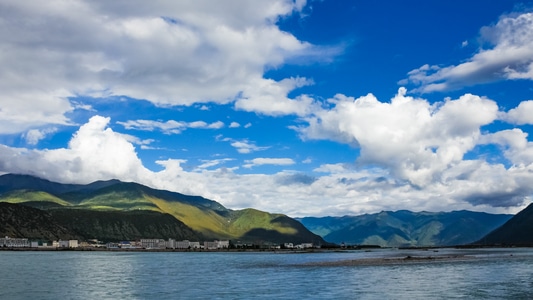 风光-自然-河流-天空-蓝天 图片素材