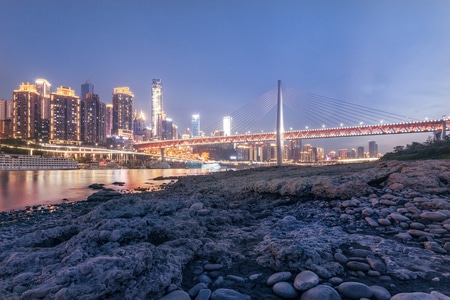 千厮门大桥-城市-轨道-建筑-风光 图片素材