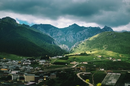 甘南-川西-村庄-自然-风景 图片素材