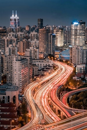 风光-城市-建筑-上海-霓虹灯 图片素材