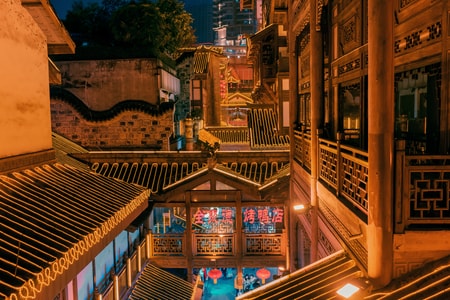旅行目的地-渝中区-洪崖洞-风光-夜景 图片素材