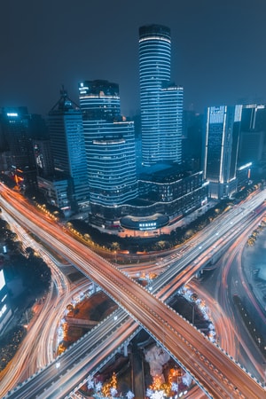 桥-交通-车轨-夜景-重庆夜景 图片素材