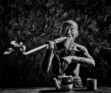 黑白-人像-男人-男性-老人 图片素材