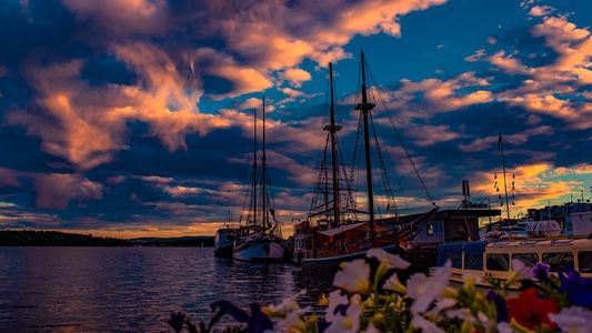 色彩-风光-氛围-挪威-船 图片素材