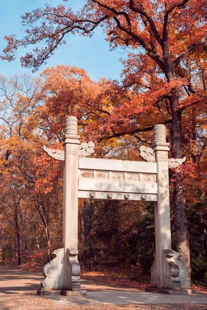 光影-冬日暖阳-一镜知秋-南京-牌坊 图片素材
