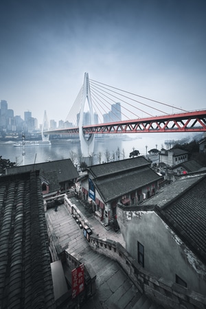建筑-旅游-东水门大桥-城市-城市风光 图片素材