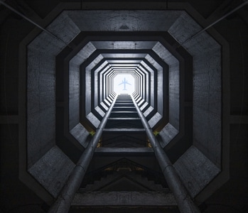 对称美-建筑-纹理-建筑-筒子楼 图片素材