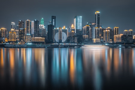 建筑-水-船-云-城市 图片素材