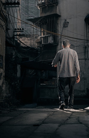 街道-扫街-夕阳-人文纪实-人文 图片素材