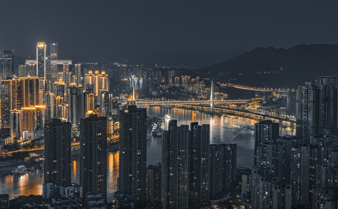 朝天门-渝中半岛-黑金-江畔-重庆夜景 图片素材