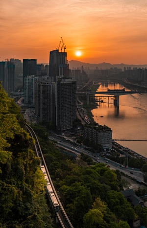 风光-夕阳-日落-黄昏-光芒 图片素材