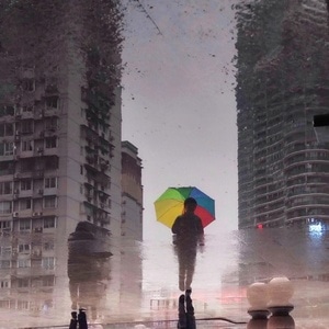 倒影-梦幻-街拍-重庆-街头 图片素材