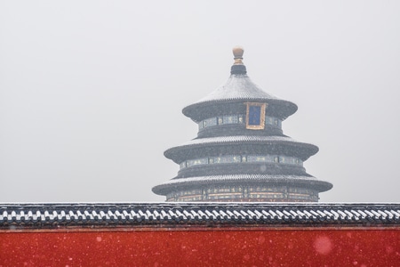 自然光-色彩-建筑-雪景-佛塔 图片素材