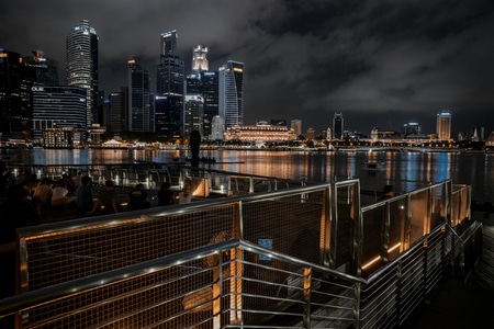 新加坡-城市-夜景-建筑-大厦 图片素材