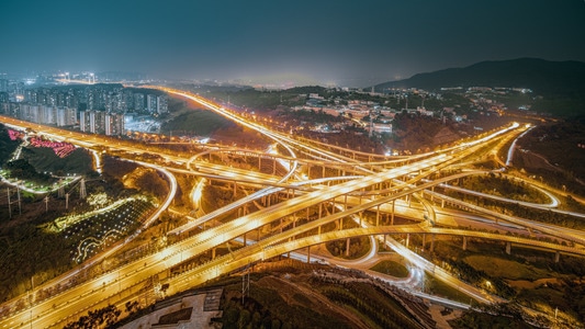 交通-夜景-山城-城市-重庆 图片素材