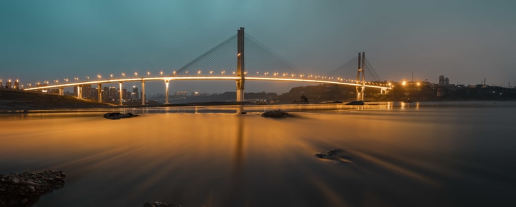 夜景-风光-城市-灯光-大桥 图片素材