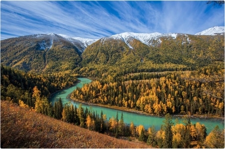 风景-秋色-喀纳斯-新疆-旅行 图片素材