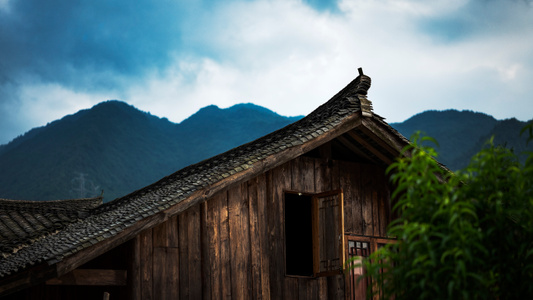 洪雅县-四川-旅拍-云雾-建筑 图片素材